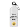 DISCOUNT PROMOS Custom Aluminum Water Bottles 20 oz. Set of 10, Personalized Bulk Pack - Perfect for Gym, Hiking, Any Indoor/Outdoor Activities - White view 1