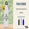 DISCOUNT PROMOS Custom Aluminum Water Bottles 20 oz. Set of 10, Personalized Bulk Pack - Perfect for Gym, Hiking, Any Indoor/Outdoor Activities - White view 2