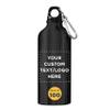 DISCOUNT PROMOS Custom Aluminum Water Bottles 20 oz. Set of 100, Personalized Bulk Pack - Perfect for Gym, Hiking, Any Indoor/Outdoor Activities - Black view 1