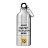 DISCOUNT PROMOS Custom Aluminum Water Bottles 20 oz. Set of 10, Personalized Bulk Pack - Perfect for Gym, Hiking, Any Indoor/Outdoor Activities - Silver view 1