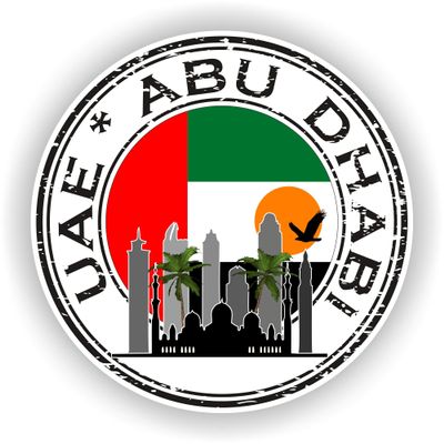 1x UAE Abu Dhabi Round Vinyl Waterproof Sticker - 5cm / 2inches
