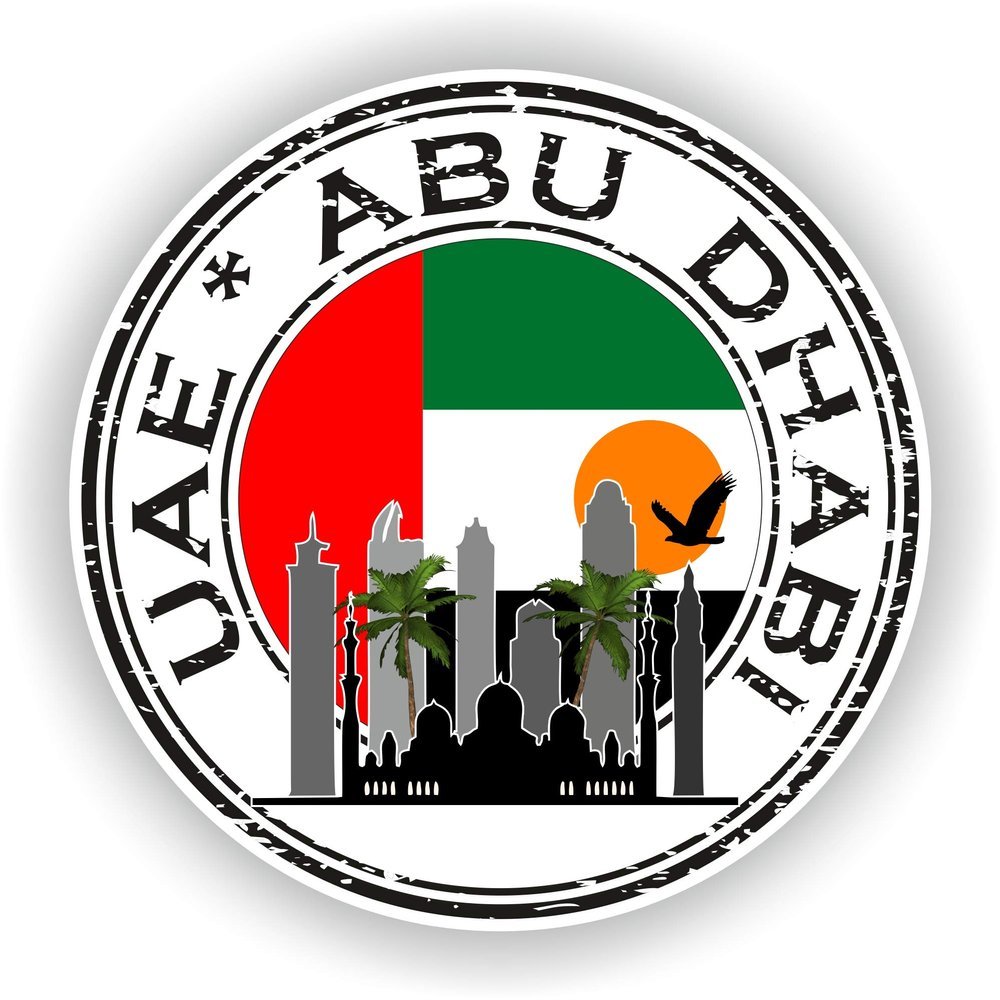 1x UAE Abu Dhabi Round Vinyl Waterproof Sticker - 5cm / 2inches