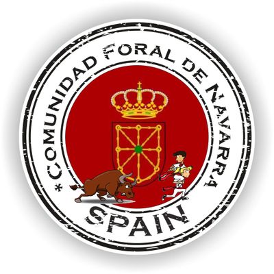 1x Spain Comunidad Navarra Round Vinyl Waterproof Sticker - 10cm / 4inches