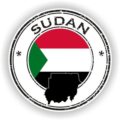 1x Sudan Round Vinyl Waterproof Sticker - 5cm / 2inches