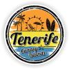 1x Tenerife Round Vinyl Waterproof Sticker - 5cm / 2inches view 1