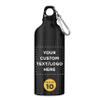 DISCOUNT PROMOS Custom Aluminum Water Bottles 20 oz. Set of 10, Personalized Bulk Pack - Perfect for Gym, Hiking, Any Indoor/Outdoor Activities - Black view 1