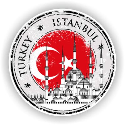 1x Turkey Istanbul Round Vinyl Waterproof Sticker - 10cm / 4inches
