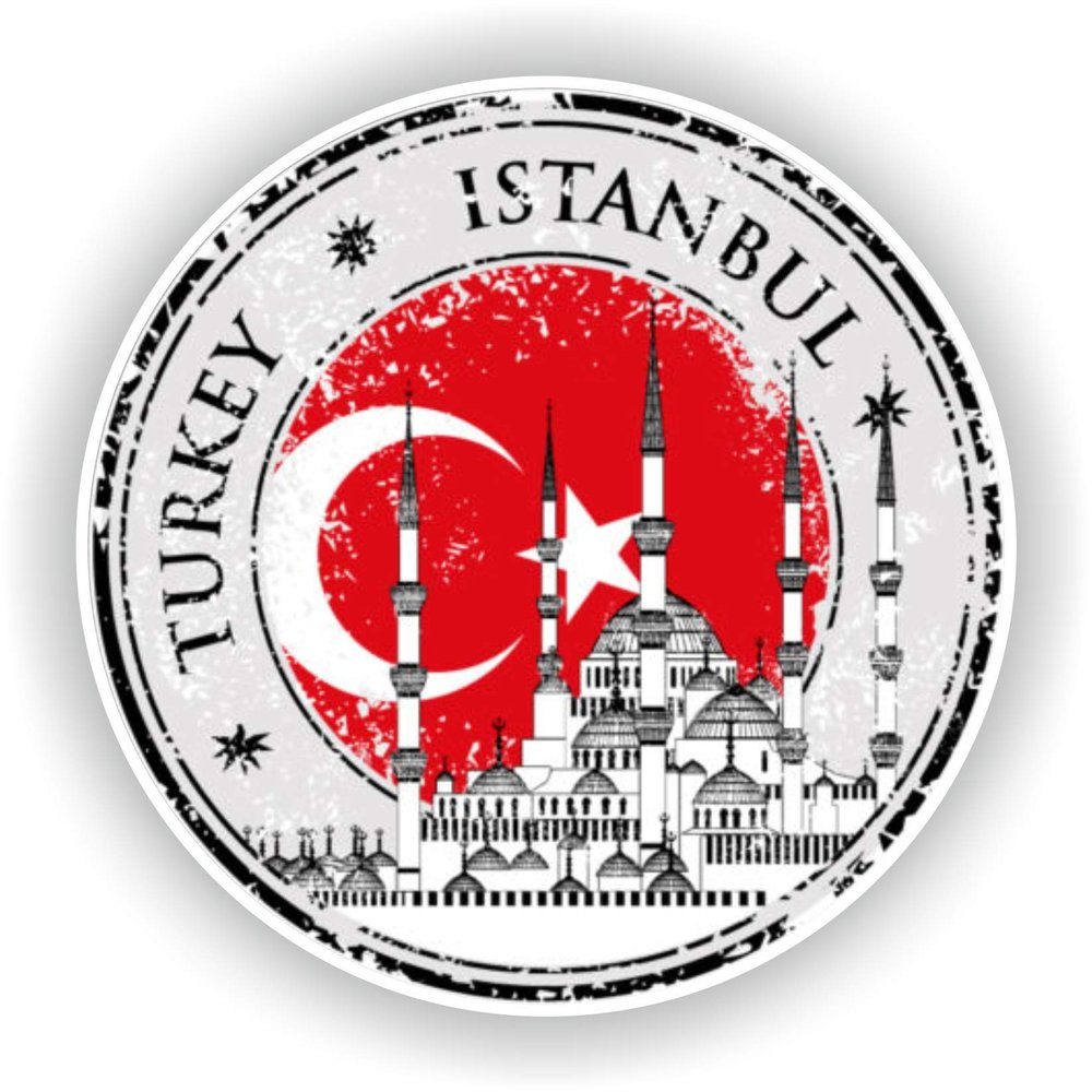 1x Turkey Istanbul Round Vinyl Waterproof Sticker - 10cm / 4inches