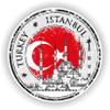 1x Turkey Istanbul Round Vinyl Waterproof Sticker - 10cm / 4inches view 1