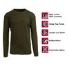 Galaxy by Harvic Mens Crew Neck Thermal Shirt (Multiple Sizes/Colors) Olive view 2