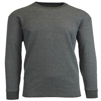 Galaxy by Harvic Mens Crew Neck Thermal Shirt (Multiple Sizes/Colors) Charcoal