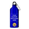 DISCOUNT PROMOS Custom Aluminum Water Bottles 20 oz. Set of 10, Personalized Bulk Pack - Perfect for Gym, Hiking, Any Indoor/Outdoor Activities - Blue view 1