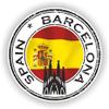 1x Spain Barcelona Round Vinyl Waterproof Sticker - 5cm / 2inches view 1