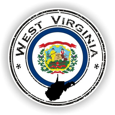 1x West Virginia Round Vinyl Waterproof Sticker - 10cm / 4inches