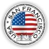1x USA San Francisco Round Vinyl Waterproof Sticker - 5cm / 2inches view 1