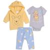 Disney Winnie the Pooh Newborn Baby Boy or Girl Hoodie Bodysuit and Pants 3 Piece Outfit Set 3-6 Months view 1