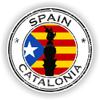 1x Spain Catalonia Round Vinyl Waterproof Sticker - 25cm / 9.8inches view 1