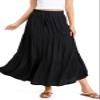 Ambiance Apparel Women's Juniors Boho Maxi Skirt (Large, Black) view 2
