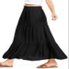 Ambiance Apparel Women's Juniors Boho Maxi Skirt (Large, Black) view 3