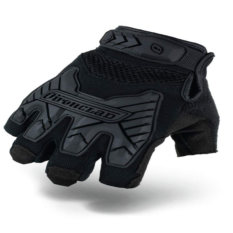Ironclad IEXT-FIBLK-03-M Tactical Fingerless Impact Glove Black, Medium