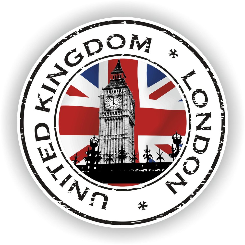 1x London Big Ben Round Vinyl Waterproof Sticker - 10cm / 4inches