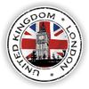 1x London Big Ben Round Vinyl Waterproof Sticker - 10cm / 4inches view 1
