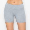ALWAYS Women's Ribbed 5" Bike Shorts - Premium Soft High Waist Rib Knit Short Yoga Pants Grey M view 2