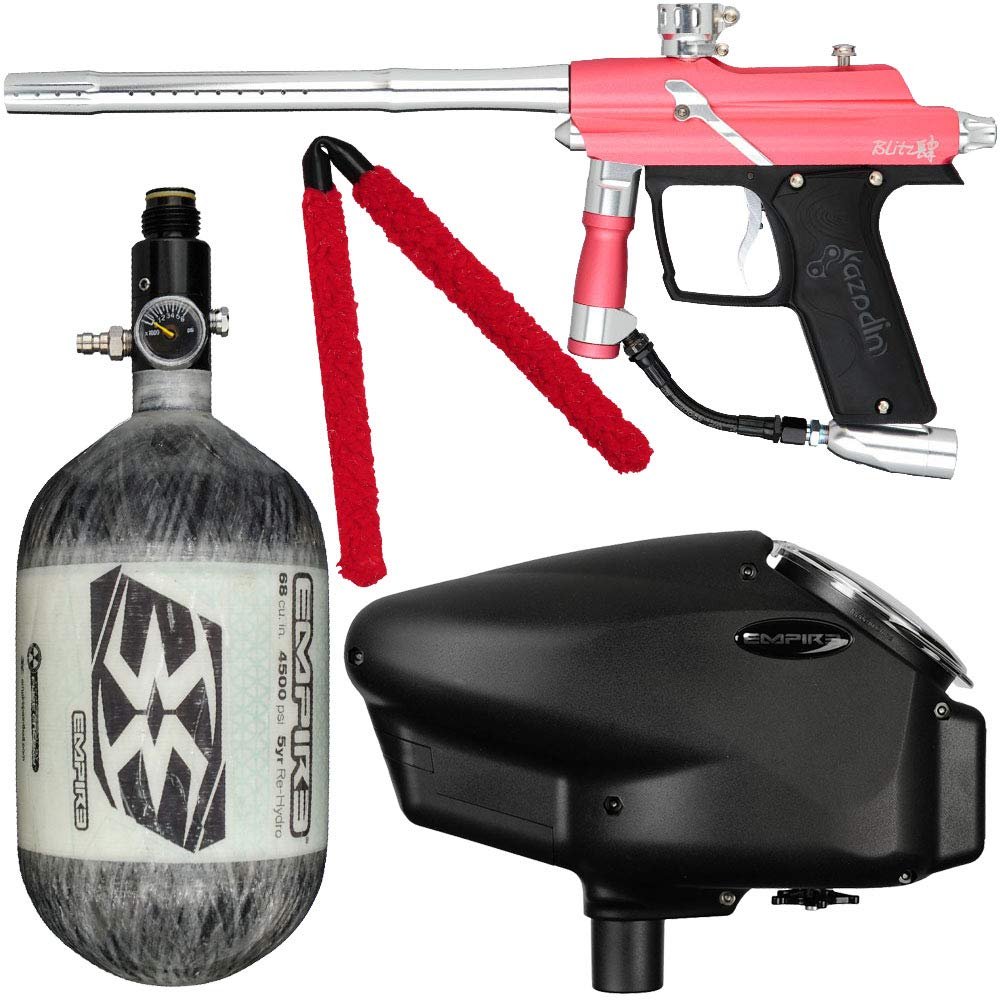 Action Village Azodin Blitz 4 Competition Paintball Gun Package Kit w/Air Tank (Color: Dust Pink/Polished Silver, Tank Size: 68/4500)
