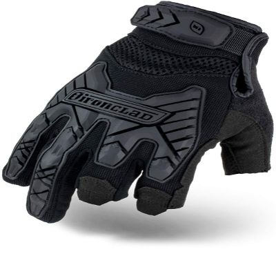 Ironclad Tactical Impact Trigger Gloves, TAA Compliant, Best for Airsoft, Paintball, Machine Washable, Sized XS-XXXXL (1 Pair), Black (IEXT-FRIBLK-07-XXXL)