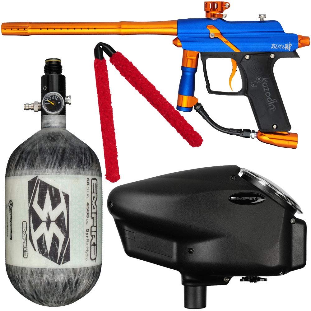 Action Village Azodin Blitz 4 Competition Paintball Gun Package Kit w/Air Tank (Color: Dust Blue/Polished Orange, Tank Size: 68/4500)