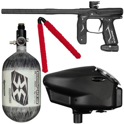 Action Village Empire Axe 2.0 Competition Paintball Gun Package Kit w/Air Tank (Color: Dust Black/Dust Black, Tank Size: 68/4500)
