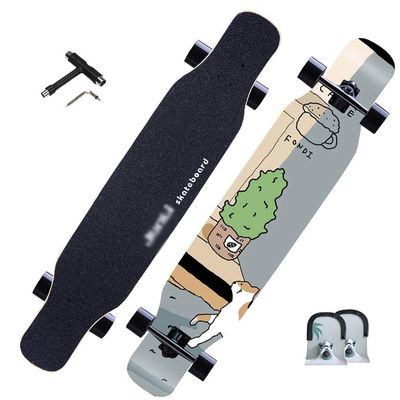 RFF Longboard 46 Inch Youth Brush Street Big Fish Board Scooter Boys and Girls Small Fish Board Adult Four Wheel Beginner Skateboard