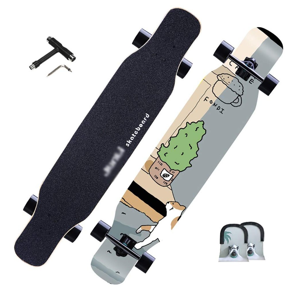 RFF Longboard 46 Inch Youth Brush Street Big Fish Board Scooter Boys and Girls Small Fish Board Adult Four Wheel Beginner Skateboard