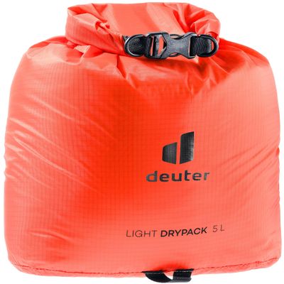 Deuter Light Drypack 5, Water-Resistant 5-Liter Ripstop Roll-Top Dry Pack Sack Keeps Gear Dry for Hiking, Trekking, Camping & Kayaking - Papaya