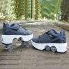 MLyzhe Deformation Roller Shoes Male and Female Skating Shoes Adult Children's Automatic Walking Shoes Invisible Pulley Shoes Skates with Double-Row Deform Wheel view 4
