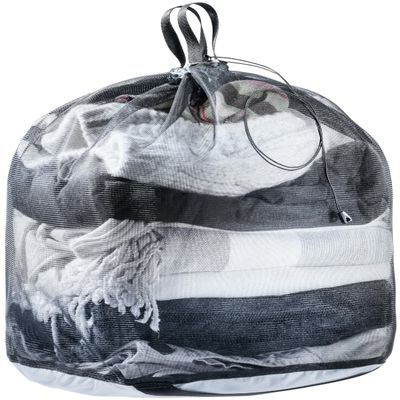 Deuter Mesh Sack 18, Tear-Resistant 18-Liter Pack Sack Storage Accessory for Hiking, Camping & Travel - Tin-Black