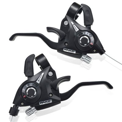 LITEONE Bicycle Brake Levers Shifter 3x8 24 Speed Shifter with Gear Indicator and V Brake Cable for Moutain Bike, Road Bike, MTB, BMX, Fixie Gear, Cycling