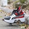 MLyzhe Deformation Roller Shoes Male and Female Skating Shoes Adult Children's Automatic Walking Shoes Invisible Pulley Shoes Skates with Double-Row Deform Wheel view 3