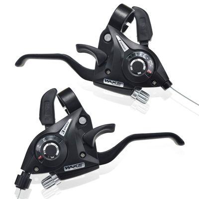 LITEONE Bicycle Brake Levers Shifter 3x7 21 Speed Shifter with Gear Indicator and V Brake Cable for Moutain Bike, Road Bike, MTB, BMX, Fixie Gear, Cycling