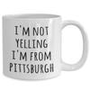 Cute But Rude Pittsburgh Coffee Mug I'm Not Yelling I'm from Pittsburgh Funny Tea Cup Gag Gifts for Men & Women view 2