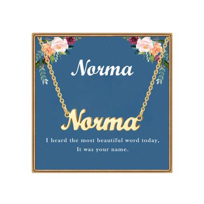 Ldurian Custom Name Necklace, Norma Name Plate Pendant Necklace Pre Gifts, Charm Necklaces Jewelry for Birthday Anniversary