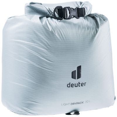 Deuter Light Drypack 20, Water-Resistant 20-Liter Ripstop Roll-Top Dry Pack Sack Keeps Gear Dry for Hiking, Trekking, Camping & Kayaking - Tin