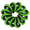 Andux Golf Irons Club Number Tag Head Covers Pack of 12 (Green)