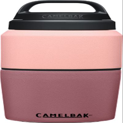 CamelBak Products MultiBev Water Bottle & Travel Cup Vacuum Insulated Stainless Steel Terracotta Rose/Camellia Pink 17oz bottle & 12oz cup