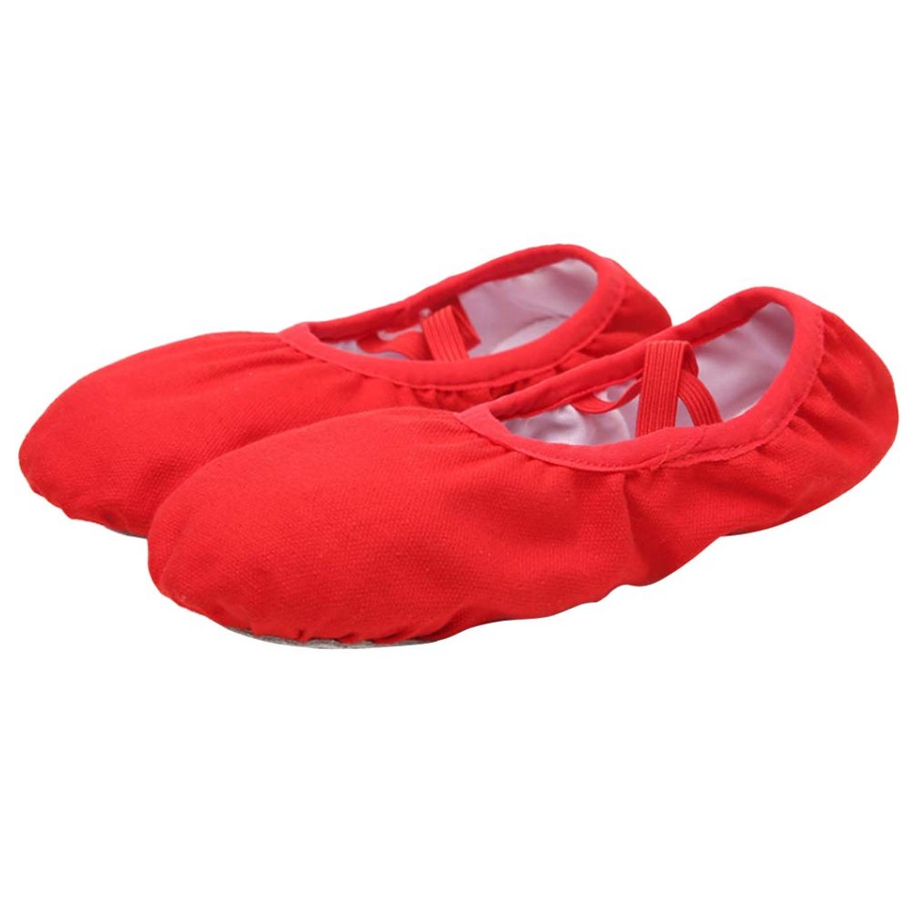 EXCEART Professional Ballet Shoes for Girls Women Soft Sole Dance Shoes Stretch Belt Red
