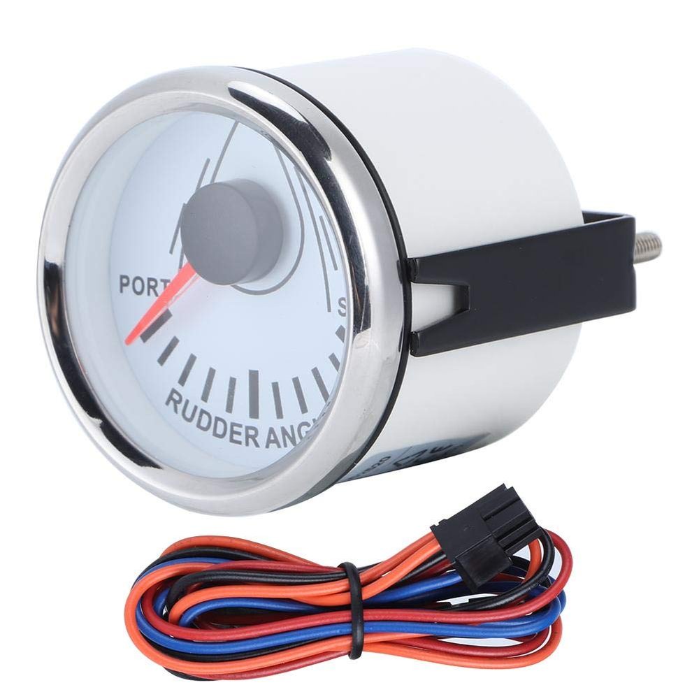 Rudder Angle Indicator 52mm Universal Boat Gauge 0 190ohm Compatible with Most Rudder Sensors 32V Backlight for Yachts and Marine Vessels