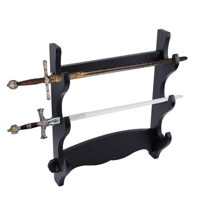 Stands, 3 Tiers High Density Board Wall Mounted Samurai Sword Holder Katana Holder Sword Stand Hanger Bracket Display Rack for Katana Wakizashi and Standard Swords