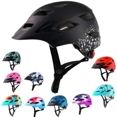 Kids Bike Helmet,Bavilk Kids Boys Girls Bike Helmets with LED Light Detachable Visor Children Youth Teen Multi-Sport for Skating Cycling Scooter Skateboard Adjustable & Lightweight 19.7"-22.4"