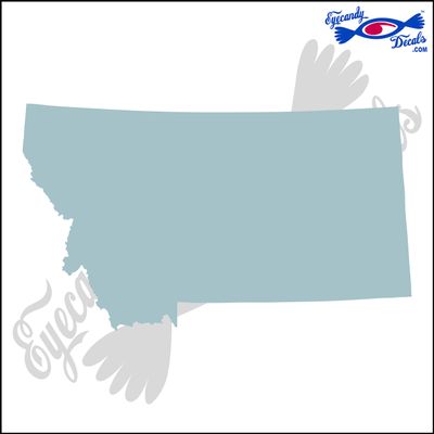Eyecandy Decals Montana State Shape 6 INCH Decal Sticker Silver