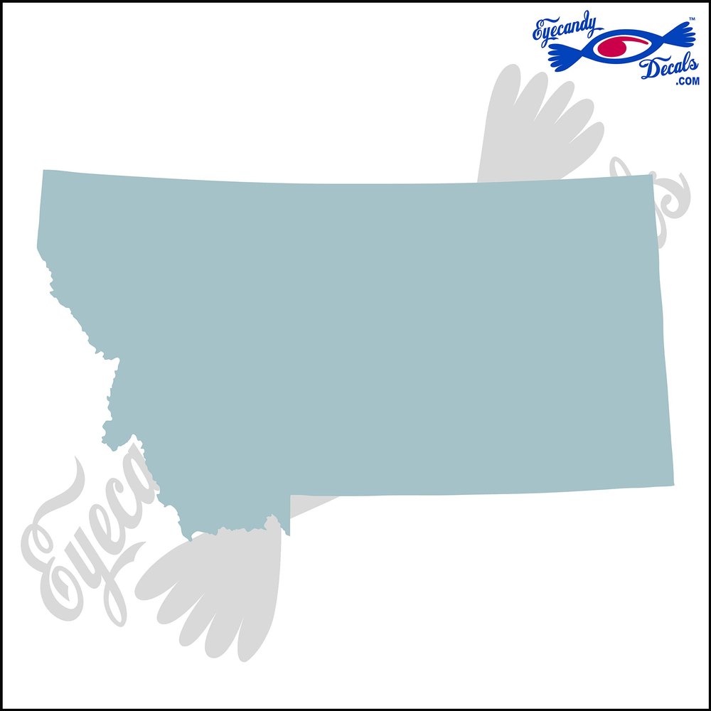 Eyecandy Decals Montana State Shape 6 INCH Decal Sticker Silver